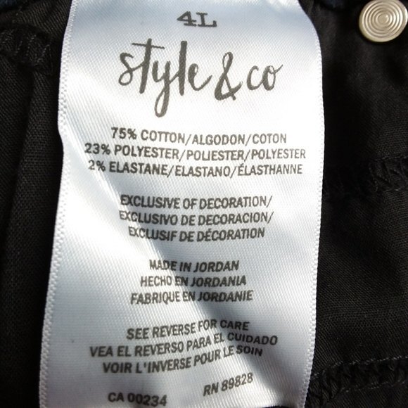 Style & Co Blue Skinny Leg Mid Rise Tummy Control 4 Long - Picture 8 of 8